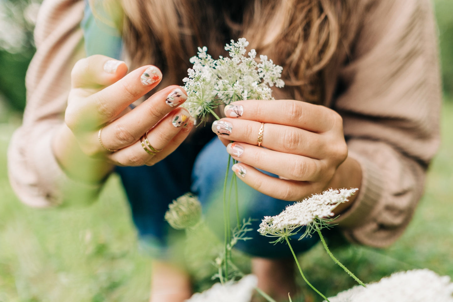 'Garden Party' Transparent Floral Nail Wrap Kit