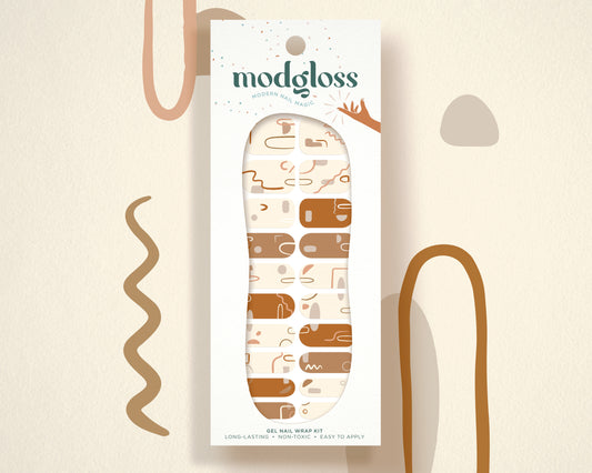 Boho Neutral Modern Shapes and Squiggles Nail Art Wrap Kit