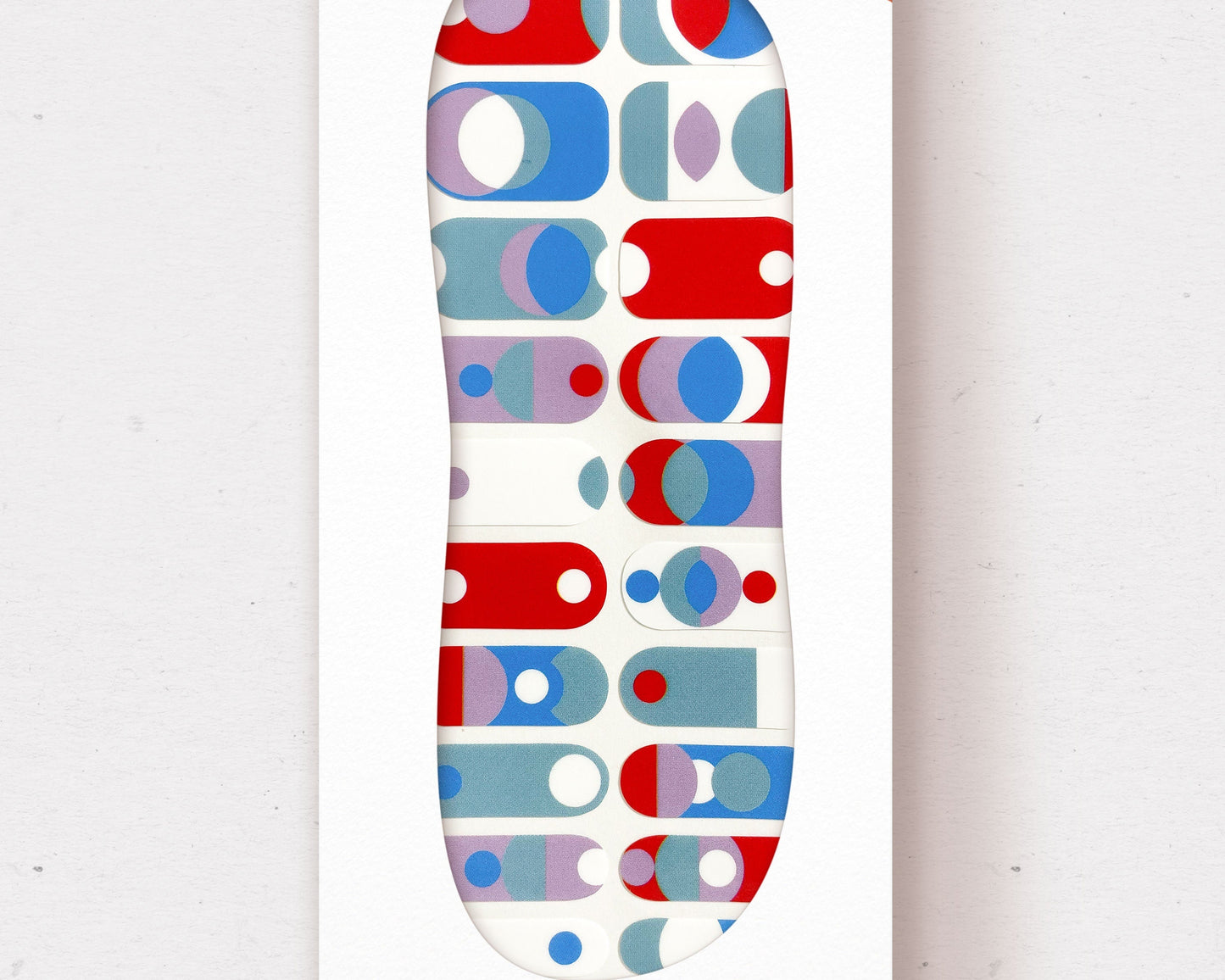 Red and Blue Geometric Modern Nail Wrap Kit