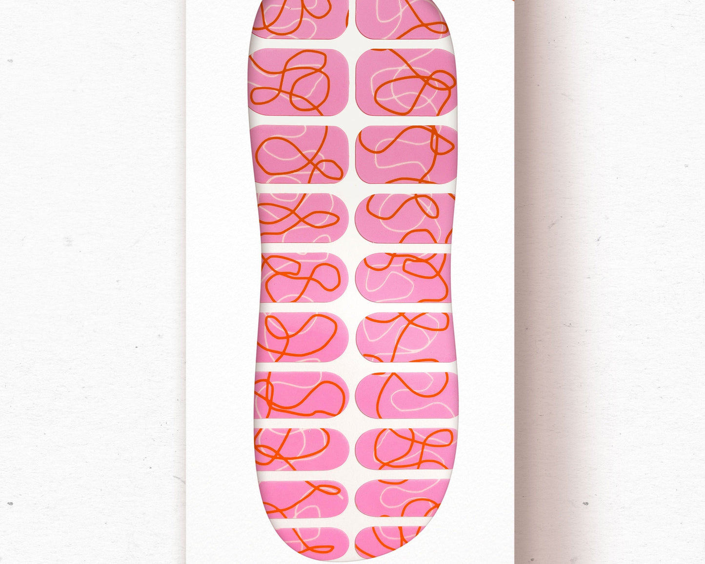 Squiggle Line Art Pink Nail Wrap Kit