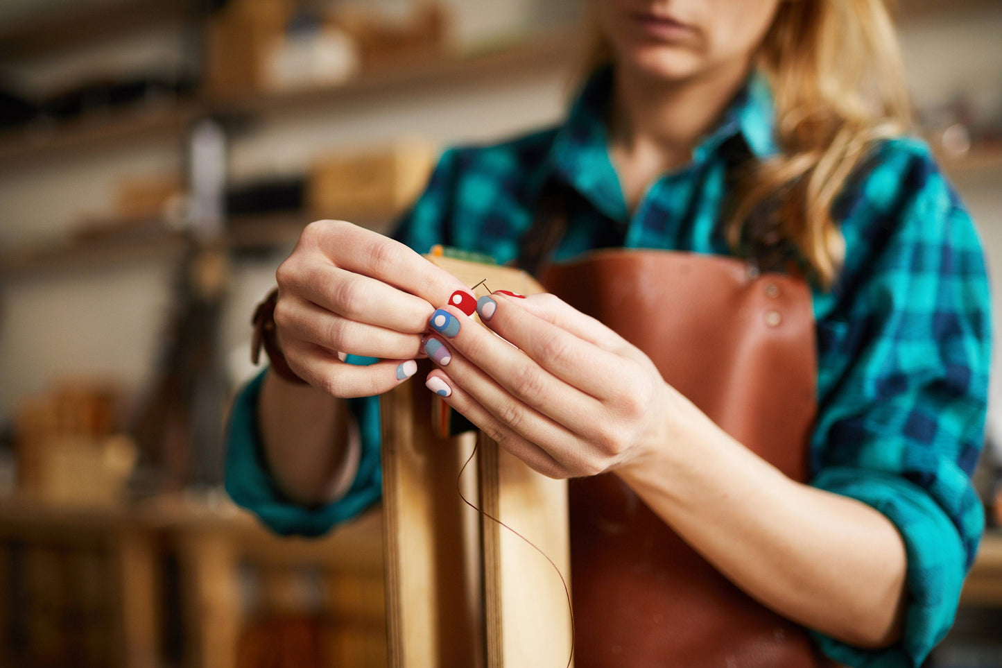 Red and Blue Geometric Modern Nail Wrap Kit